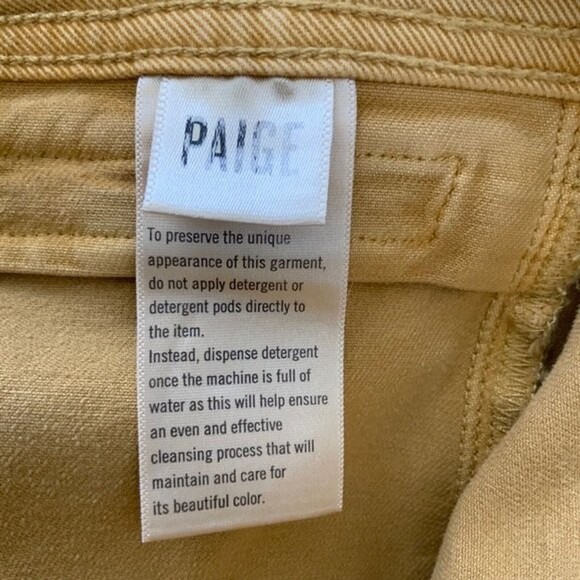PAIGE Mustard Colette High Rise Jeans Slim Crop Flare Going-out Contemporary 25 - Picture 7 of 9